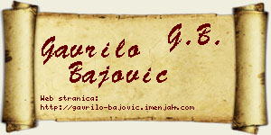 Gavrilo Bajović vizit kartica